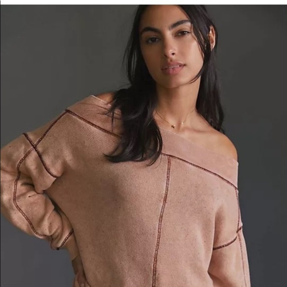 Anthropologie Pilcro Off Shoulder Slouch Sweatshirt XXS